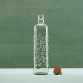 bubbles glass water bottle with wooden stopper - ellementry